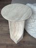 Handmade Travertine Side Table: Custom Marble Coffee Table | Tables by AEGEAN MARBLE ARTISAN ATELIER