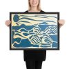 Framed Print - Minimalist Ocean Framed Print - Blue Airwaves Abstract Design | Work by Eman's Gallery
