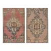 Set of Two Distressed Turkish Small Rug - a Pair | Area Rug in Rugs by Vintage Pillows Store. Item made of cotton with fiber