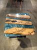 Epoxy Resin Table - Epoxy Coffee Table - Epoxy Side Table | Tables by Tinella Wood. Item made of oak wood with metal works with contemporary & art deco style