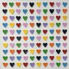 Love Hearts 36" x 36" | Mixed Media in Paintings by Emeline Tate. Item made of canvas with synthetic