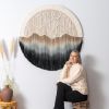 Circular Fiber Art Collection - SEASIDE tapestry | Wall Hangings by Rianne Aarts. Item made of cotton with fiber