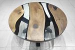 Custom Order 40" Diameter, Round Walnut Wood, Clear Epoxy | Dining Table in Tables by LuxuryEpoxyFurniture. Item made of wood with synthetic