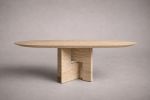 Pang Travertine Oval Dining Table | Tables by HamamDecor LLC