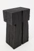 Sculptural Charred Wood Side Table in Solid Wood | Tables by Logniture