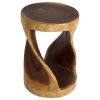 Haussmann® Round Wood Twist Accent Table 14 in DIA x 20 | End Table in Tables by Haussmann®