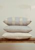 Grey Linen with Beige Woven Texture Lumbar Pillow 14x22 | Pillows by Vantage Design