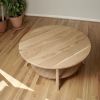 Circular Coffee Table with Shelf | Tables by Crafted Glory. Item made of oak wood works with scandinavian style
