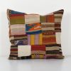 Unique Wool Patchwork Kilim Pillow, Tribal Couch Pillow, Dec | Cushion in Pillows by Vintage Pillows Store