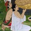 Mahavira Jain Wall Art, Handmade Precious Bejewelled Jainism | Embroidery in Wall Hangings by MagicSimSim