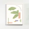 Pastel Botanical Collage Print with Abstract Geometric Shape | Prints by Capricorn Press. Item composed of paper compatible with boho and minimalism style