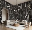 Charcoal Waves — Abstract Luxury Wallpaper Mural | Wall Treatments by ELLE WALLS