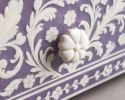Handmade Bone Inlay Nightstand 2 Drawer Boho Moroccan Bedside Table | Storage by IKKAZA
