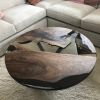 Custom Round Clear Coffee Table | Tables by Ironscustomwood. Item composed of wood and metal