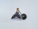 1-Arm Pivoting Wall Sconce Industrial Light Antique Gold | Sconces by Retro Steam Works. Item made of metal & glass compatible with industrial style