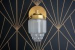 Wall Light Fixture - Art Deco Sconce - Model No. 6130 | Sconces by Peared Creation. Item composed of brass and glass