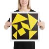 Framed Print - Golden Fracture - Geometric Minimalist | Work by Eman's Gallery