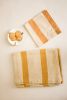 Oh! Stripes (Ochre) Block Print Napkins, Set of 4 | Linens & Bedding by Ninéh