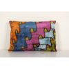 Ikat Velvet Pillow, Colorful Silk Lumbar Cushion Cover | Sham in Linens & Bedding by Vintage Pillows Store. Item made of fabric