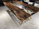 Custom Clear Epoxy Table - Epoxy Resin Table - Dining Table | Tables by Tinella Collection. Item made of walnut & synthetic compatible with contemporary and country & farmhouse style