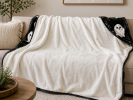 Soft Ghost Throw Blanket – Black & White, 50” x 60” | Linens & Bedding by Busa Designs
