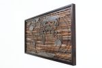 World Map #4 | Wall Sculpture in Wall Hangings by Craig Forget. Item composed of wood & steel compatible with mid century modern and contemporary style