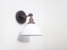 Bedside Adjustable Reading Wall Light, Black & Antique Brass | Sconces by Retro Steam Works. Item composed of fabric and brass in mid century modern style