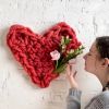 A Large Hand Crocheted Heart DIY KIT | Ornament in Decorative Objects by Flax & Twine. Item composed of fabric and fiber