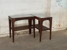 Mid-Century Modern Glass Top End Table: Solid Hardwood, USA Made | Side Table in Tables by Marco Bogazzi