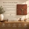Wood Wall Clock, Marquetry Decor, Silent Scandinavian Design, Brass Hands | Decorative Objects by Vesta Corte