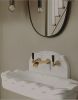 Midcentury design Carrara Marble Sink with Backsplash | Water Fixtures by AYMARBLEDESIGN LLC