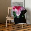 Towel - Desire - Pink Lily Floral Realism on Black | Work by Eman's Gallery