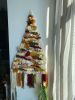 XL boho woven wall hanging Christmas tree in silver, gold, m | Macrame Wall Hanging in Wall Hangings by Awesome Knots. Item composed of wool