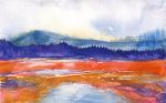 Violet Passage | Watercolor Painting in Paintings by Brazen Edwards Artist. Item made of paper