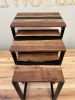 Premium Hardwood River Nesting Tables (set of 3) | Coffee Table in Tables by Good Wood Brothers. Item made of walnut with metal