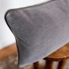 Soft Grey Mohair with Grey Brown Leather Welt Pillow 12x20 | Pillows by Vantage Design