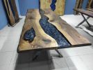 Live Edge Epoxy Resin Table - Epoxy Resin Dining Table | Tables by LuxuryEpoxyFurniture. Item composed of wood & synthetic
