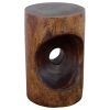 Haussmann® Wood Peephole Table Stool 13 in D x 20 in H Dark | Chairs by Haussmann®