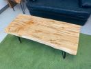 Live Edge Ambrosia Maple Coffee Table with Steel Hairpin Leg | Tables by Carlberg Design. Item composed of maple wood & steel compatible with minimalism and country & farmhouse style