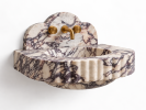 Italian Calacatta Viola Marble Sink, Designer Scalloped Bathroom Vanity | Work by Vero Marble
