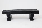 Garden Bench, Rustic Blackened Wood, Raw Organic Form Indoor, Outdoor | Benches & Ottomans by Logniture
