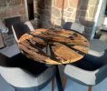Custom 48" Diameter Round Olive Clear Epoxy Table, Round | Dining Table in Tables by LuxuryEpoxyFurniture. Item composed of wood & synthetic