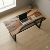 Walnut Epoxy desk Custom Epoxy Resin Table | Tables by Ironscustomwood. Item made of walnut