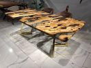 Olive Epoxy Resin Table, Custom Epoxy Table | Dining Table in Tables by Tinella Collection. Item composed of wood and metal in contemporary or modern style