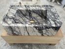 Lilac Marble Sink: Hand Carved Rectangle Wall Mount Sink | Water Fixtures by AEGEAN MARBLE ARTISAN ATELIER