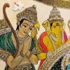 Shri Ram Abhishek Darbar Handmade Embroidered Art With Semi | Embroidery in Wall Hangings by MagicSimSim