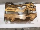 Waterfall Coffee Table - Epoxy Resin Coffee Table | Tables by Tinella Collection. Item composed of wood and synthetic in boho or coastal style