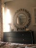 Handmade Bone Inlay Sunburst Mirror, Round Starburst Wall Decor, Art Deco Entryway Accent | Decorative Objects by IKKAZA