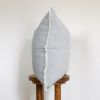 Silver Grey Cotton Pillow With 5" Pinch Pleat & Live Edge Flange 22x22 | Pillows by Vantage Design