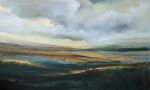 Orange Warm, abstracted landscape | Oil And Acrylic Painting in Paintings by Caroline Adams. Item made of canvas